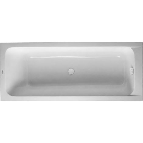 Bañera recta 170 X 75 DURAVIT D-Code acrílico con desagüe en el centro + desagüe blanco