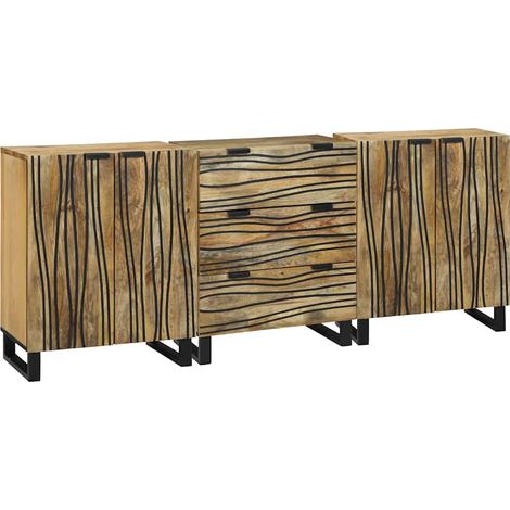 Badezimmermöbel-Set mit Schubladen 3 pcs Braun Holzwerkstoff