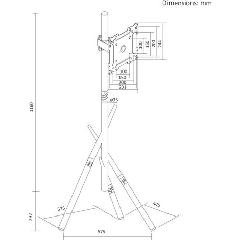Supporto da pavimento/base per TV Maclean MC-181 W (1/5)