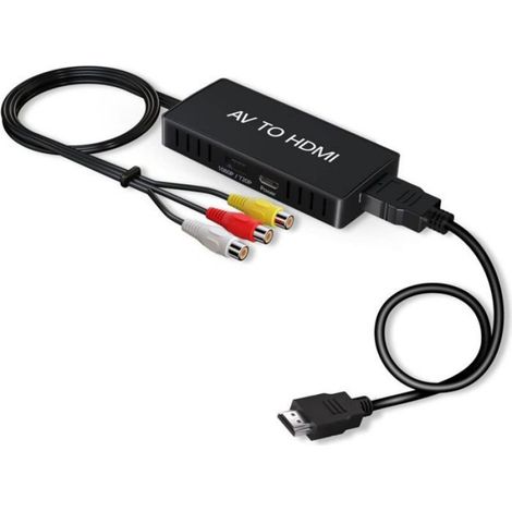 Adaptateur Rca Vers HdmI - Conversion Av Analogique Vers Hdmi 1080P - Compatible Pal Ntsc - Alimentation Usb 5V - 1 Pièce (1/5)