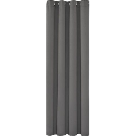 Rideau Thermique Isolant Anti Froid, 132x160 CM (Largeur x Hauteur), Rideaux Occultant pour Salon et Chambre, Design Moderne à Oeillets, Gris Clair, 1Pièces (1/5)