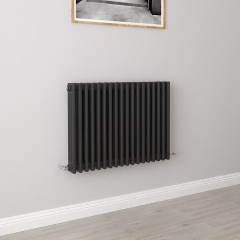 AICA 600x830mm 3 Column Horizontal Black Radiator Central Heating Cast Iron Style (1/5)