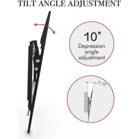 TV-Wandhalterung für 32-70 Zoll (81,3-177,8 cm) LED-, LCD-, Plasma- und Curved-Bildschirme, max. Tragkraft 50 kg, Schwarz (1/4)
