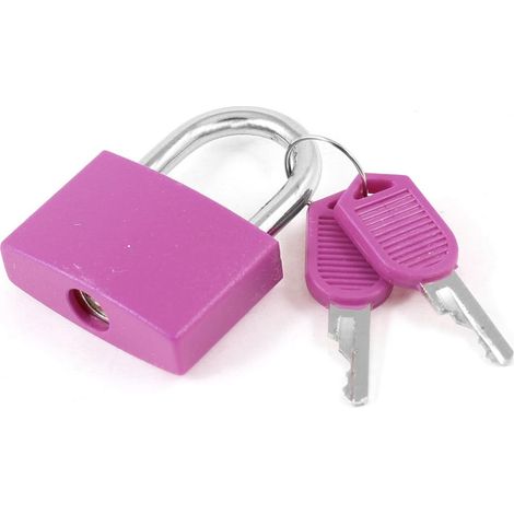 Fushcia Rechteck Schubladenschrank Koffer Toolbox Vorhängeschloss 32mm 2 Schlüsseln