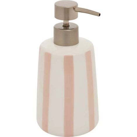 Distributeur de Savon en Céramique "Strio" 17cm Rose (1/2)