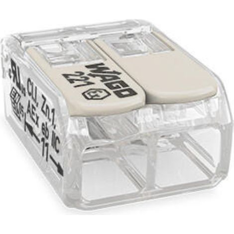 WAGO 221-482  Verbindungsklemme flexibel: 0.20-4 mm² starr: 0.20-4 mm² Polzahl: 2 1 St. Transparent,