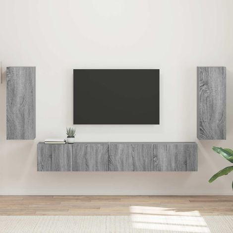 vidaXL Ensemble meuble TV 4 pcs Gris Sonoma Bois d'ingénierie (1/5)