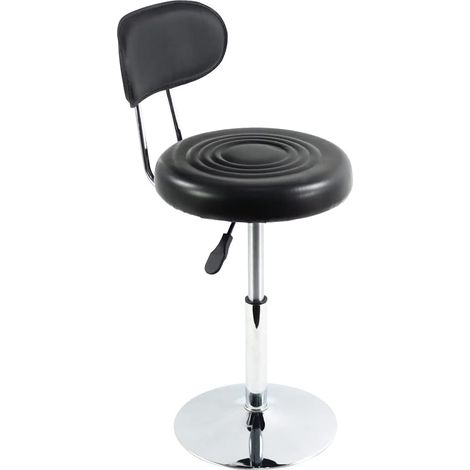 Tabouret Chaise de café Chaise de barbier Hauteur réglable Rotatif Petit Dossier devoirs Salon Boutique Petit déjeuner Maison Cuisine Chaise de Bar(Noir) (1/5)