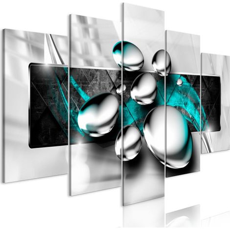 Tableau 5 Panneaux "Shiny Stones Wide Turquoise" 50 x 100 cm (1/2)