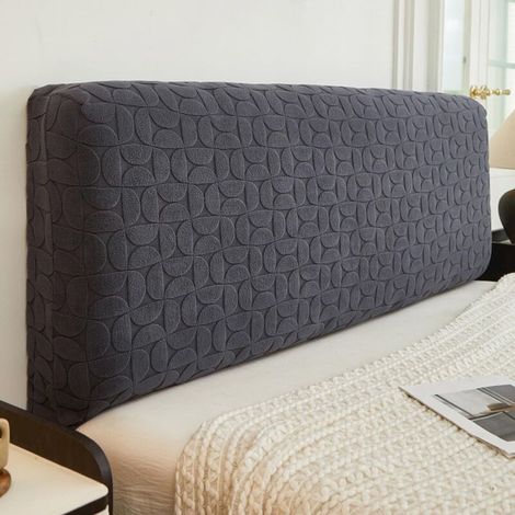 (13, 120 cm) Couvre-lit extensible, Couvre-lit 160/140/180, Couvre-lit en tissu jacquard, Protège-tête de lit élastique, Couleur unie