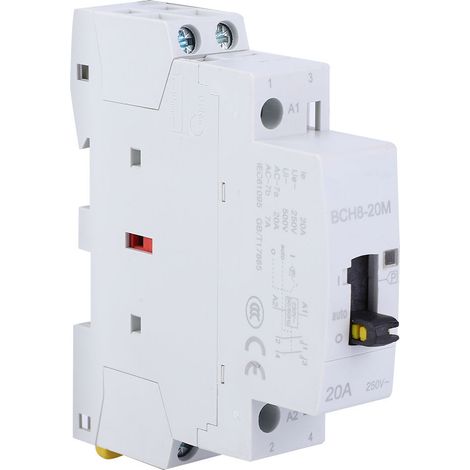 Contacteur CA domestique BCH8-20M avec fonction manuelle 2P20A 24V2NO (1/5)