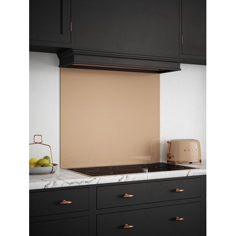 Rose Gold Glass Kitchen Splashback 900mm x 750mm (1/3)