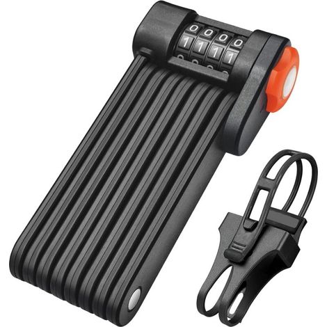 Folding Lock with Bracket, 4-Digit Combination Lock for Bicycle Made of Hardened Steel, Length 85 cm