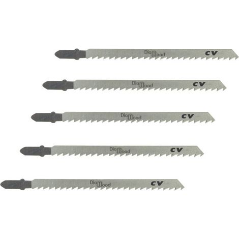5 Lames Scie Sauteuse Universelle CV Lu. 110 x 4 mm TPI - Affûtée Dépoulliée - Pour Coupe Fine Bois/PVC - Diamwood