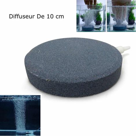 Le Poisson Qui Jardine – Diffuseur d'air disque 10 cm – Oxygénation efficace pour bassins – Débit 10 litres/min – Entrée 4/6 mm pour installation facile