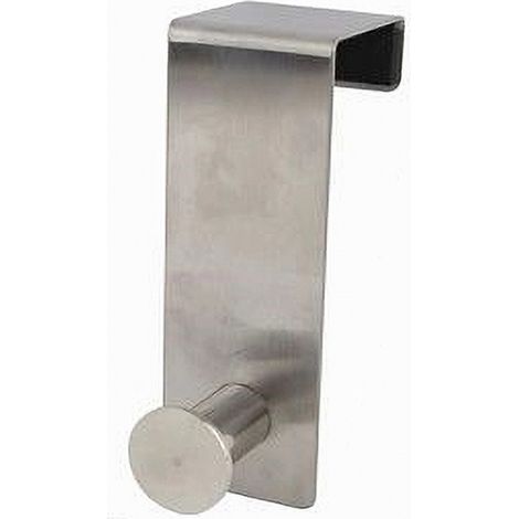 Trade Shop - Appendiabiti Da Porta Con 1 Gancio 4x11.5cm Silver Per Asciugamani Vestiti 87782 - (1/4)