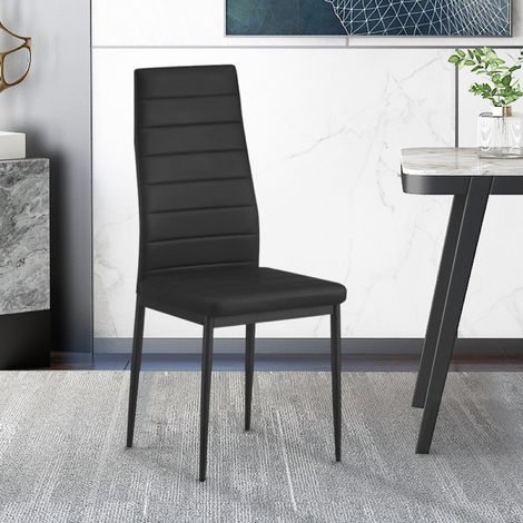 Chaise moderne noire en PU OSKAR ( lot de 4 ) (1/5)