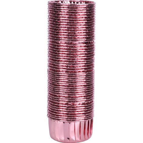 50 caissettes en papier frisé résistantes à la chaleur pour muffins et gâteaux (or rose)