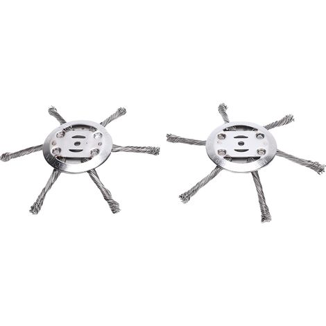 Têtes de coupe en fil d'acier, 2 pièces, tête de remplacement pour débroussailleuse sans fil, pour jardin et désherbage (1/5)