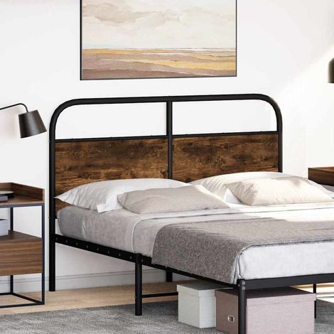 Maison Exclusive - Ersatz-Kopfteil Räuchereiche 140 cm Stahl und (1/5)