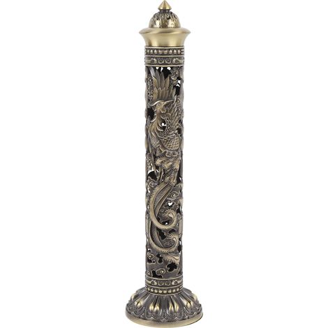 Porte-encens vertical dragon phénix rétro, pour méditation, salon de thé, décoration de bureau, couleur bronze (1/5)