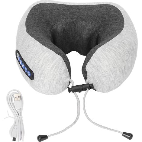 Masseur de nuque électrique multifonctionnel rechargeable en forme de U, oreiller vibrant et pétrissant en mousse à mémoire de forme avec fonction chauffante (1/5)