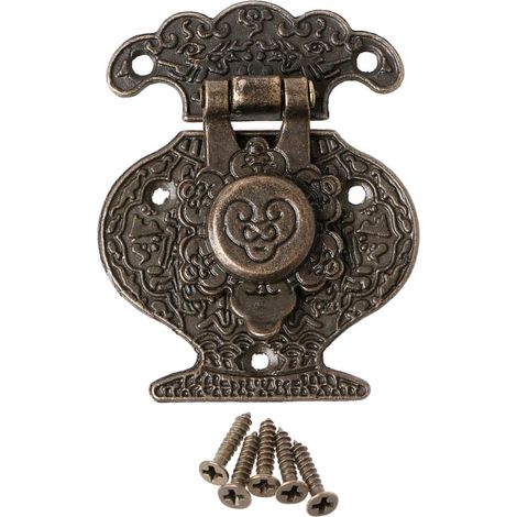 en bronze antique pour bijoux boîte en bois boucle de meuble (1/5)