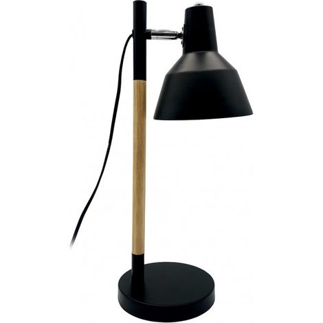 Verstellbare und schwenkbare 350º verstellbare Schreibtischlampe basil 1xe14 schwarz/buche 50x17x23 cm