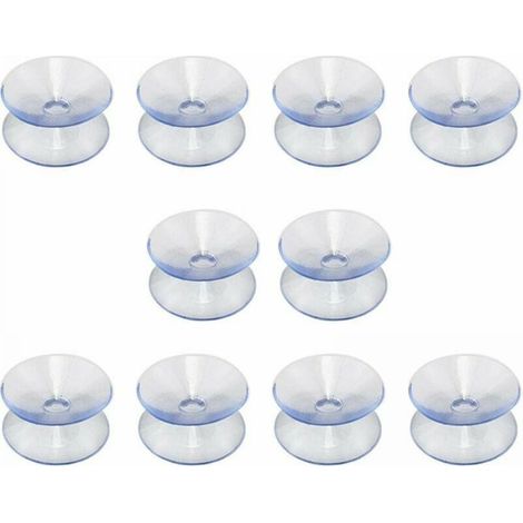 Ventouses double face compatibles avec dessus de table en verre, lot de 10 ventouses sans crochets pour miroir multifonctionnel double face en verre antidérapant(20mm) (1/5)