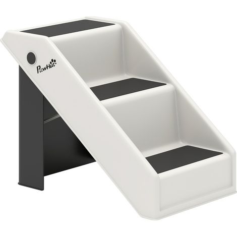 Scala per cani pieghevole a 3 gradini, 36,5 cm, in plastica bianca (1/5)