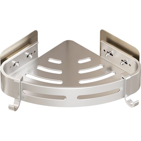 Etagère D'Angle Pour Salle De Bain - Support Adhésif Sans Perçage En Alliage D'Aluminium - Pour Douche Cuisine Et Salle De Bains - 1 Pièce (1/5)