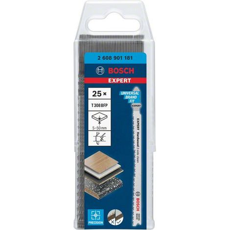Stichsägeblatt Expert 'Hartholz 2-seitig sauber' T 308 BFP 25tlg. BOSCH 2608901181