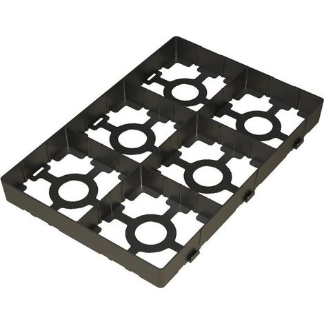 Jouplast – Plaque pour pavés 15x15 cm – Polyoléfine recyclée – Capacité de charge 20 tonnes – Drainage naturel – Résistance aux intempéries (1/2)