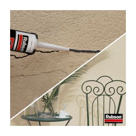 Rubson FT 101 Noir, Mastic polymère de haute qualité pour joints, fissures, collages, Mastic étanche pour intérieur & extérieur, Mastic multi-matériaux, cartouche de 280 ml