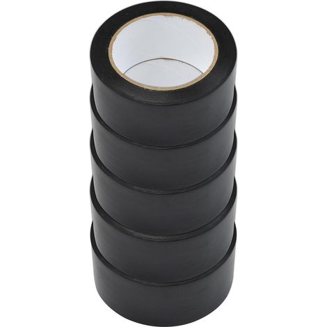 Dapetz ® Pack of 5 Black Electrical Tape Waterproof Heat Resistant Tape 50mm x 33m Strong Adhesive, PVC Insulation Tape for Insulating, Repairing and Protecting Electrical Wires (1/5)