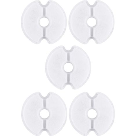 5er-Pack runder Katzenbrunnenfilter, Aktivkohlefilter, 4-lagige Schaumstofffiltration, universell für Hunde und Haustiere, 104 mm (1/5)