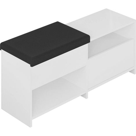 Scarpiera Nuri, Mobile Portascarpe 8 Paia, un Ripiano, 2 Ante, 120x41x51h cm Bianco