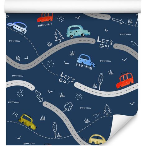 Papel pintado de coches coloridos para salón y dormitorio, 50x1000 cm (1/5)