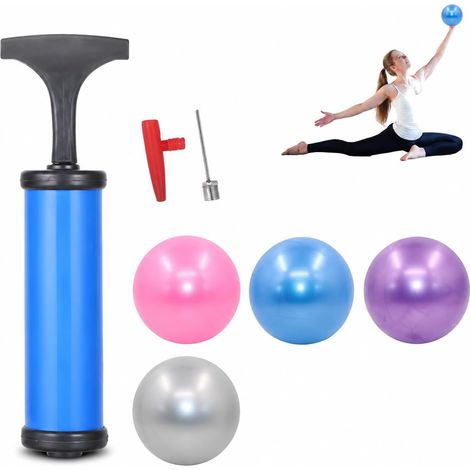 4 Pieces Pilates Ball with Quick Pump, Anti-Burst and Non-Slip Yoga Ball, for Sports, Yoga, Pilates, 25 cm (1/5)
