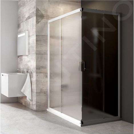 Ravak Blix - Porte de douche BLRV2K 100 cm, blanc/verre Grape 1XVA0100ZG (1/5)