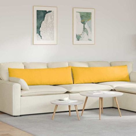 42013866 Coussins de canapé 2 pcs Jaune clair 145 x 40 cm (1/5)