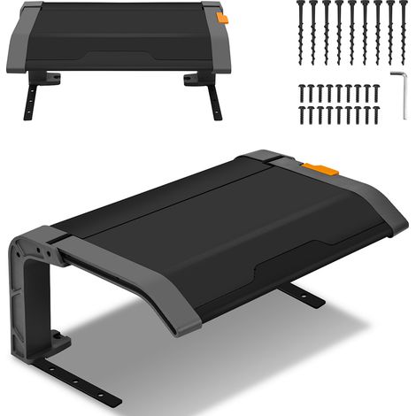 Randaco Rasenmäher Garage für Mähroboter Klappbare Überdachung Grau Dach Schwarzer Stahlrahmen Metall Pulverbeschichtet 72x56x36 cm Schwarz