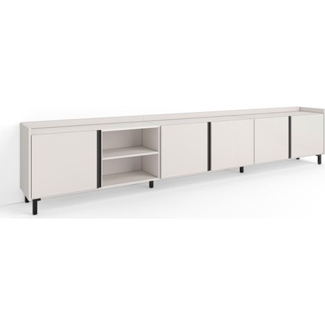 Skraut Home - TV-Schrank, Lowboard, für Wohnzimmer und Esszimmer, 309x35x61cm, Für TV-Geräte bis zu 80", Industriedesign, Moderner Stil, Beige (1/5)