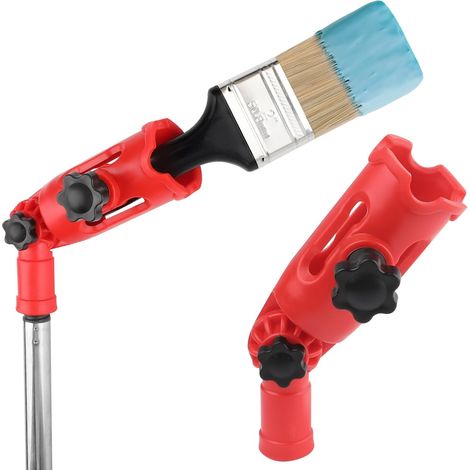 Extension de pinceau multi-angle pour plafond élevé, fixation réglable pour pinceau, rouleau à peinture, grattoir à rouleau, extension universelle avec poignée sécurisée pour murs, grattoirs, coins (1/5)