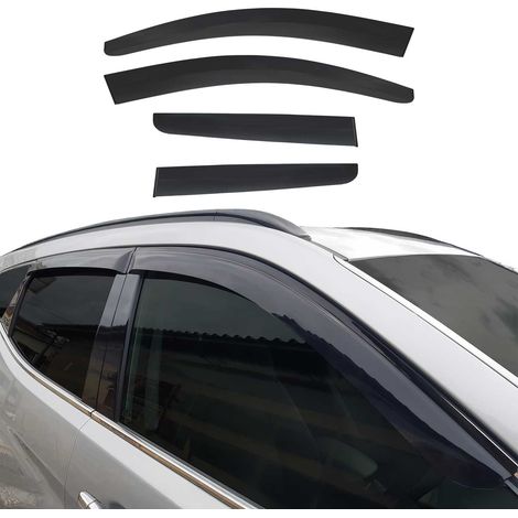 Déflecteurs de Vent Pluie d'air Compatible avec Nissan Qashqai 2007-2013 en Acrylique Noir (1/5)