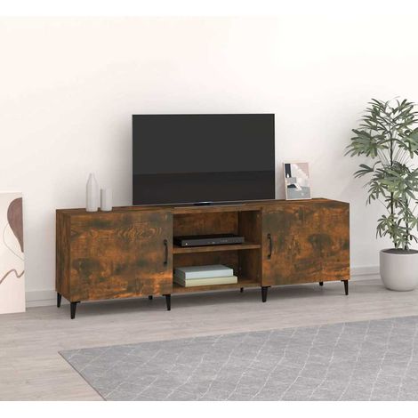 vidaXL TV Cabinet Smoked Oak 150x30x50 cm Engineered Wood (1/5)