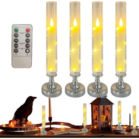 Bougies sans flamme vacillantes, télécommande électrique, décoration de table, lumière d'ambiance romantique pour table de salle à manger quotidienne, banquet de mariage (1/5)