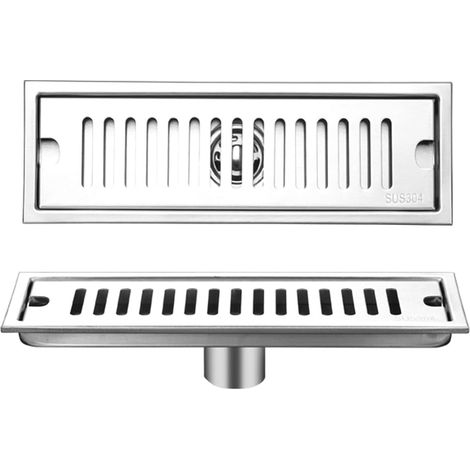 Bonde de sol rectangulaire pour douche, en acier inoxydable, 30 cm, convient pour salle de bain, cuisine, balcon.-AquaForge (1/5)