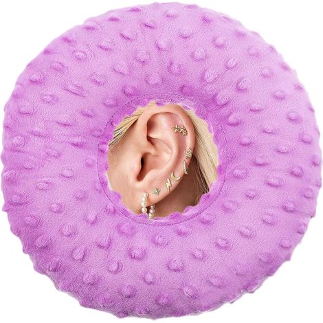 Oreiller pour piercing d'oreille avec trous - Oreiller Moine Doux pour dormir sur le côté  Soulagement de la douleur et protection-AquaForge (1/5)