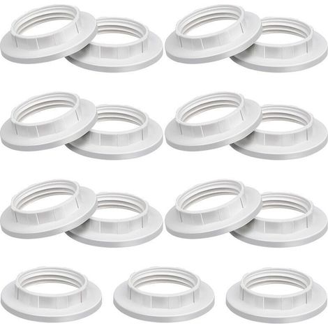 15 Pièces Anneaux Réducteurs E14 pour Abat-Jour, Convertisseur Blanc de Bague Adaptateur Lampe Suspension et Lampadaire (1/4)